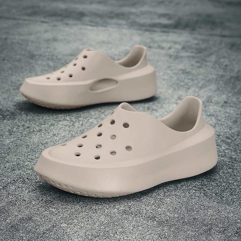 Square-Toe Clogs za muškarce – Visoka platforma za povećanje visine, EVA gornji i đon, Elastično zatvaranje, Outdoor vodeni plažni sandali (Proljeće 2025)