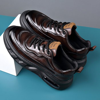 Muške kožne cipele s gornjim dijelom od prave kože, prve sloj teleće kože, zaobljena vrhunca (prozračan, protuklizna potplat, gumeni đon, ulošak od svinjske kože)