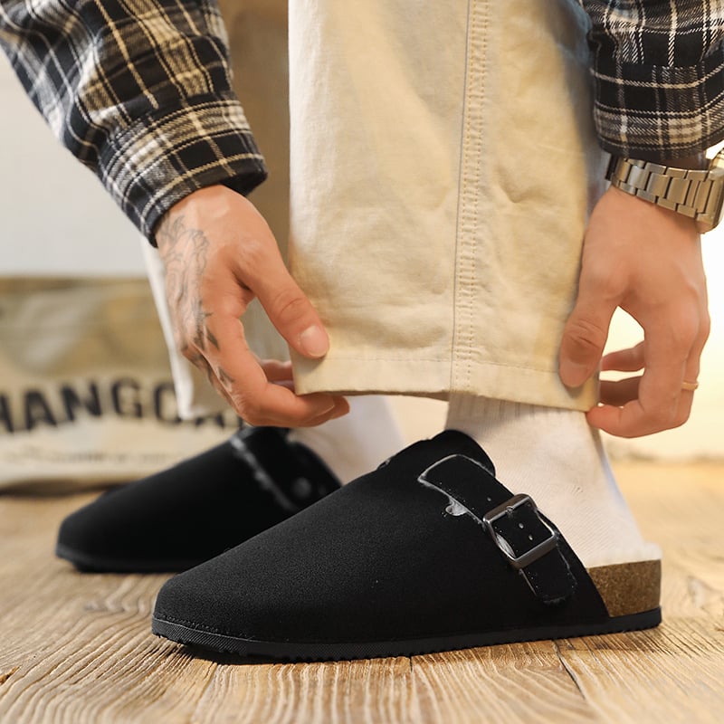 Muške papuče s debelom potplatom za povećanje visine, slip-on, PVC potplat, gornji dio od imitacije superfibra, otporne na trošenje