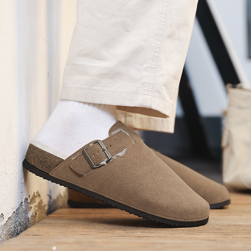Muške papuče s debelom potplatom za povećanje visine, slip-on, PVC potplat, gornji dio od imitacije superfibra, otporne na trošenje