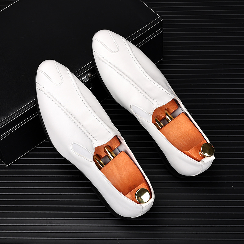 Muške Slip-On Cipele, Šiljasti Nos, Korejski Stil Business Casual, Prozračene, Gumeni Potplat, Niska Pete