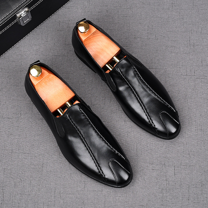 Muške Slip-On Cipele, Šiljasti Nos, Korejski Stil Business Casual, Prozračene, Gumeni Potplat, Niska Pete