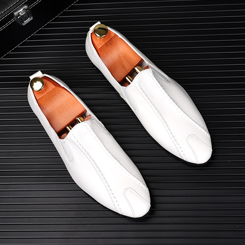 Muške Slip-On Cipele, Šiljasti Nos, Korejski Stil Business Casual, Prozračene, Gumeni Potplat, Niska Pete