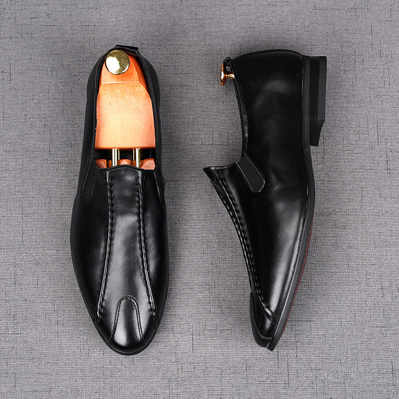 Muške Slip-On Cipele, Šiljasti Nos, Korejski Stil Business Casual, Prozračene, Gumeni Potplat, Niska Pete