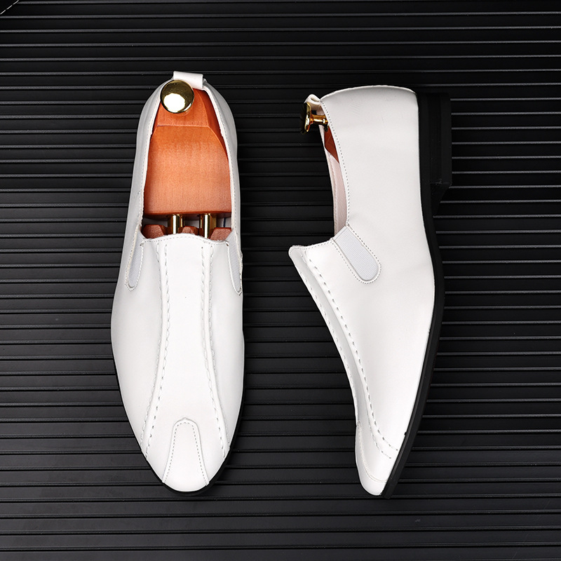 Muške Slip-On Cipele, Šiljasti Nos, Korejski Stil Business Casual, Prozračene, Gumeni Potplat, Niska Pete