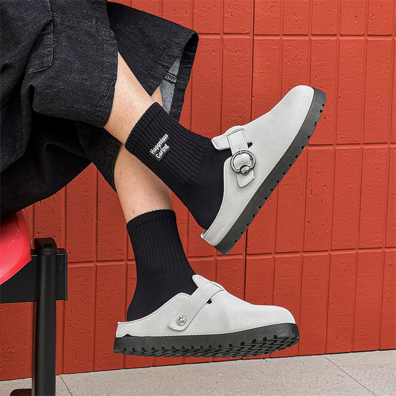 Muške Baotou Slip-On tenisice, gornji dio od umjetne kože, PVC potplat, injekcijski oblikovan potplat, reljefni završetak, 2025