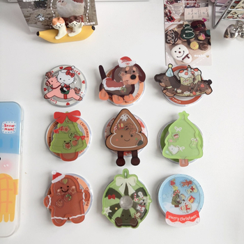 Suport de birou cu design desen animat gingerbread bărbat și brad de Crăciun, din plastic