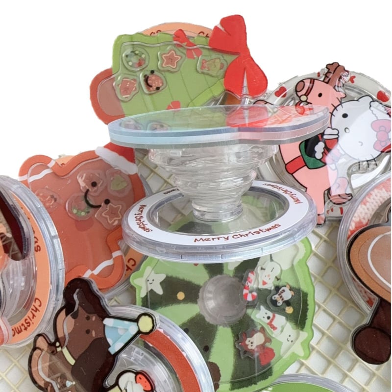 Suport de birou cu design desen animat gingerbread bărbat și brad de Crăciun, din plastic