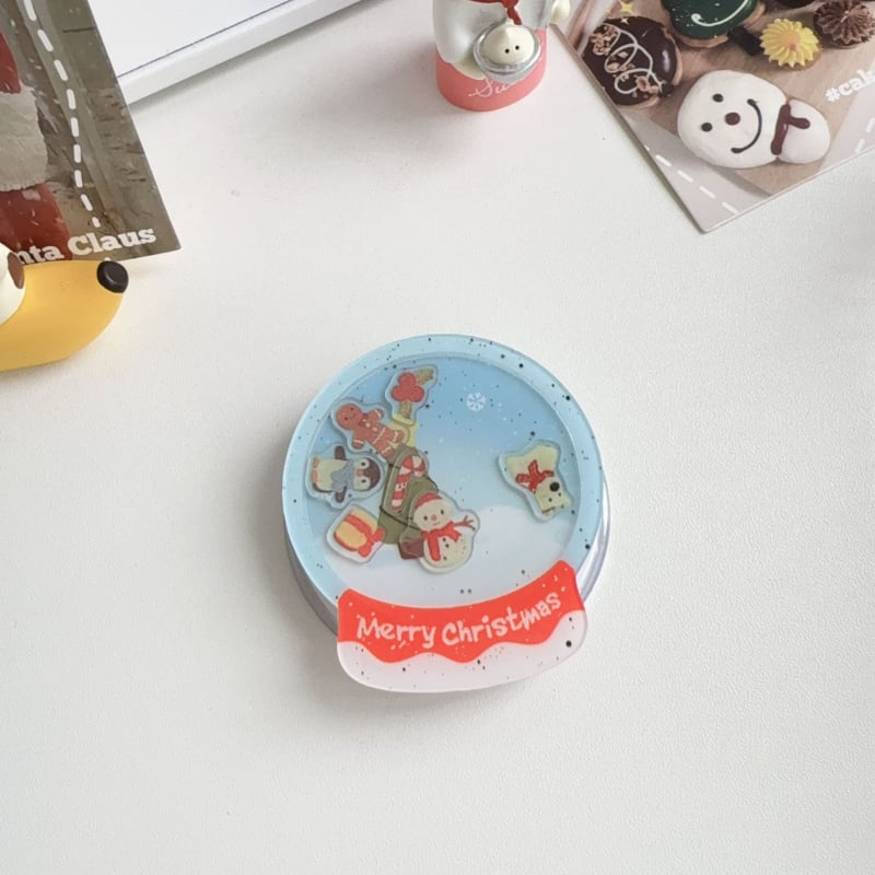 Suport de birou cu design desen animat gingerbread bărbat și brad de Crăciun, din plastic