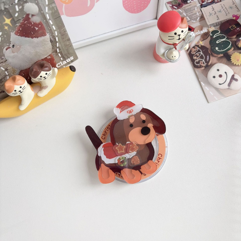 Suport de birou cu design desen animat gingerbread bărbat și brad de Crăciun, din plastic