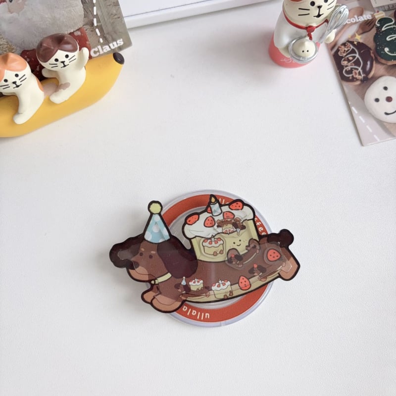 Suport de birou cu design desen animat gingerbread bărbat și brad de Crăciun, din plastic