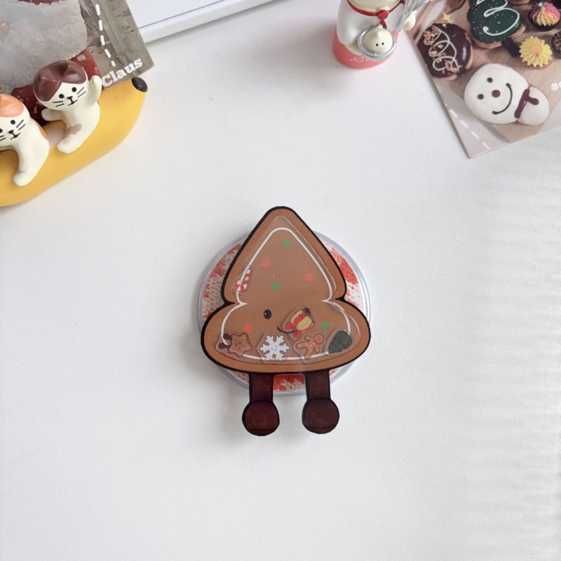 Suport de birou cu design desen animat gingerbread bărbat și brad de Crăciun, din plastic