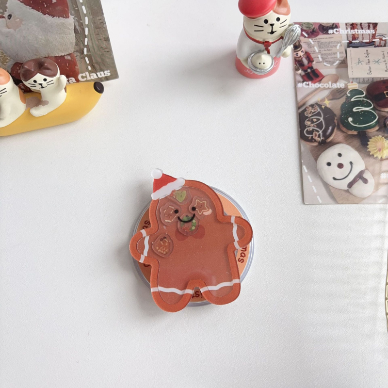 Suport de birou cu design desen animat gingerbread bărbat și brad de Crăciun, din plastic
