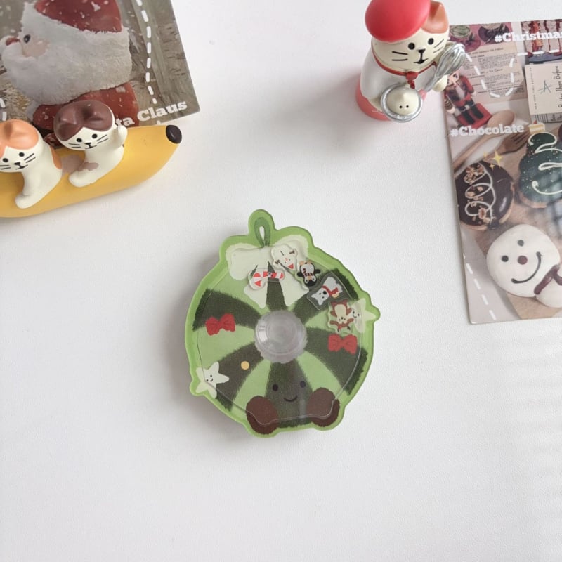 Suport de birou cu design desen animat gingerbread bărbat și brad de Crăciun, din plastic