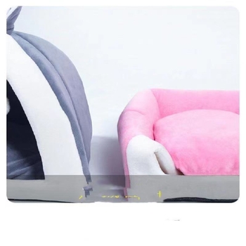 Φωλιά κατοικίδιων - τρίγωνο με σχέδιο αυτιών λαγού για σκύλους, από ύφασμα, ημι-κλειστή, ζεστή το φθινόπωρο και τον χειμώνα