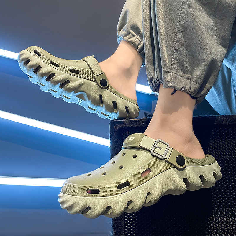 Muške EVA sandale, perforirane, wrap-toe dizajn, prozračne, Slip-On za outdoor upotrebu, ljetne vrtne cipele