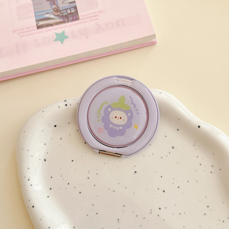 Prsteňový držiak na telefón z akrylu, 360° otáčanie, dizajn ovocia z živice, DIY, karikatúrny štýl