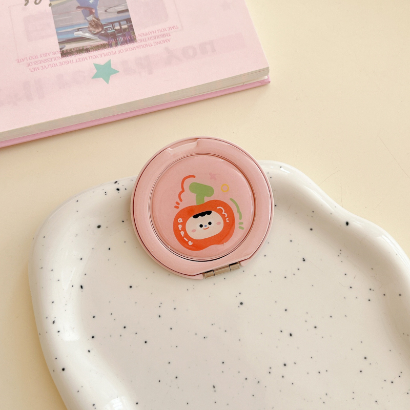 Prsteňový držiak na telefón z akrylu, 360° otáčanie, dizajn ovocia z živice, DIY, karikatúrny štýl