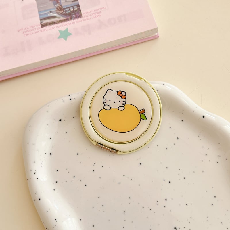 Prsteňový držiak na telefón z akrylu, 360° otáčanie, dizajn ovocia z živice, DIY, karikatúrny štýl