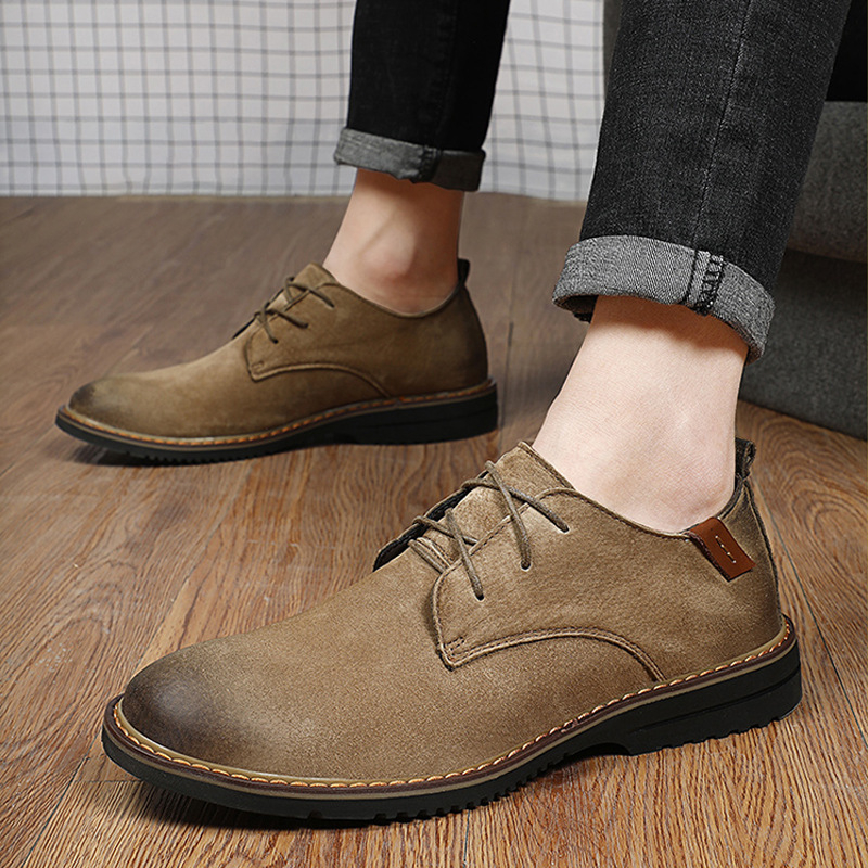 Muške mokasinke od pigskin kože, za poslovne i casual nošenje, okrugli vrh, slip-on, PU ulošak, gumeni potplat, niski potpet 1–3 cm