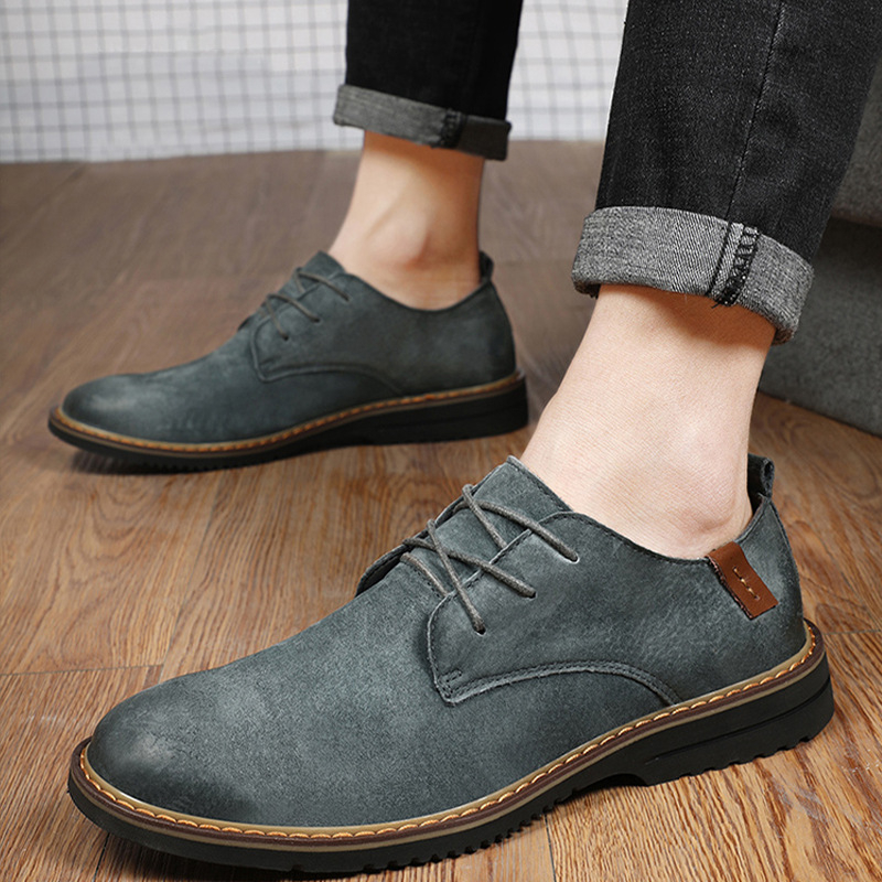 Muške mokasinke od pigskin kože, za poslovne i casual nošenje, okrugli vrh, slip-on, PU ulošak, gumeni potplat, niski potpet 1–3 cm