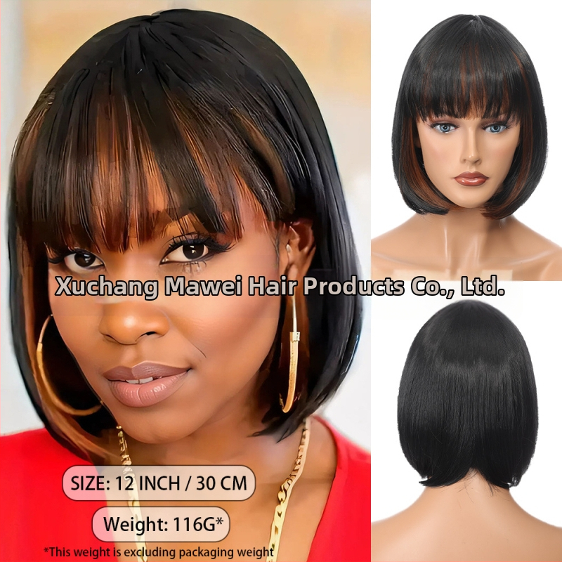 Ženska kratka bob perika od termički otpornih sintetičkih vlasi, konstrukcija s mehanizmom, modeli DM36/DM62/DM69/DM70/DM84/DM107/DM138/DM155, pogodna za bilo koju nijansu kože i oblik lica, nije pogodna za vruće bojanje.