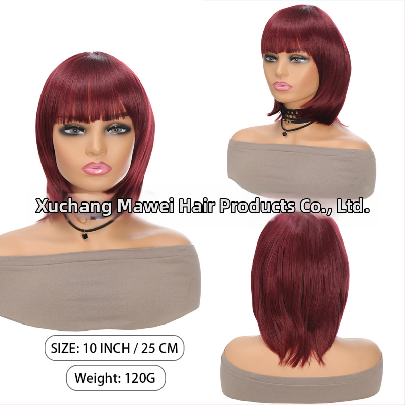 Ženska kratka bob perika od termički otpornih sintetičkih vlasi, konstrukcija s mehanizmom, modeli DM36/DM62/DM69/DM70/DM84/DM107/DM138/DM155, pogodna za bilo koju nijansu kože i oblik lica, nije pogodna za vruće bojanje.