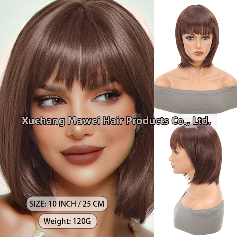 Ženska kratka bob perika od termički otpornih sintetičkih vlasi, konstrukcija s mehanizmom, modeli DM36/DM62/DM69/DM70/DM84/DM107/DM138/DM155, pogodna za bilo koju nijansu kože i oblik lica, nije pogodna za vruće bojanje.