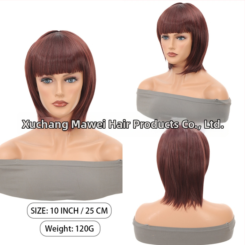 Ženska kratka bob perika od termički otpornih sintetičkih vlasi, konstrukcija s mehanizmom, modeli DM36/DM62/DM69/DM70/DM84/DM107/DM138/DM155, pogodna za bilo koju nijansu kože i oblik lica, nije pogodna za vruće bojanje.