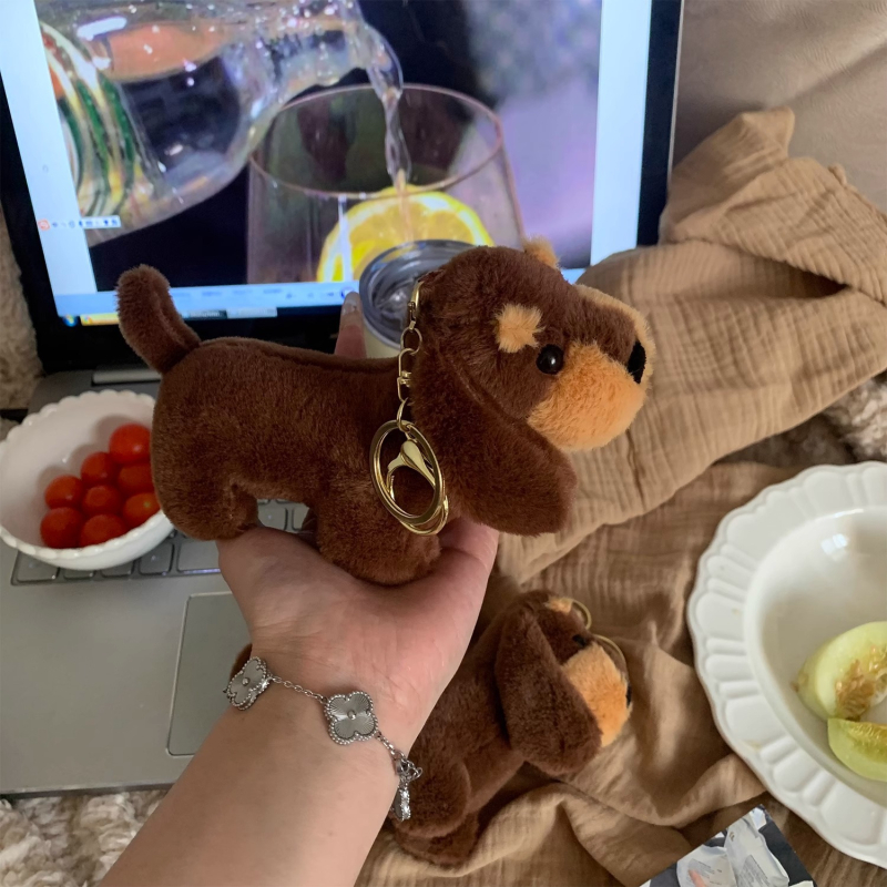 Dachshund plush keychain, μπρελόκ και κρεμαστό για τσάντα, υψηλής ποιότητας λούτρινο σκυλάκι, εξατομικευμένος σχεδιασμός