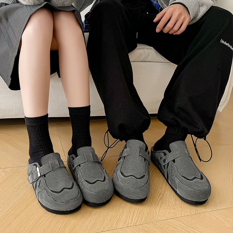 Muške sandale s nubuk gornjim dijelom, gumom Goodyear tehnologijom, dizajn s osmijehom, mladenački stil (Goodyear potplat; nubuk gornji dio; dizajn s osmijehom; za odrasle muškarce)