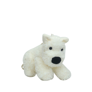 Τσάντα crossbody με λούτρινο σκύλο: κοντό plush, γέμισμα PP βαμβάκι, πολυεστερικό ύφασμα, δυνατότητα παραμετροποίησης