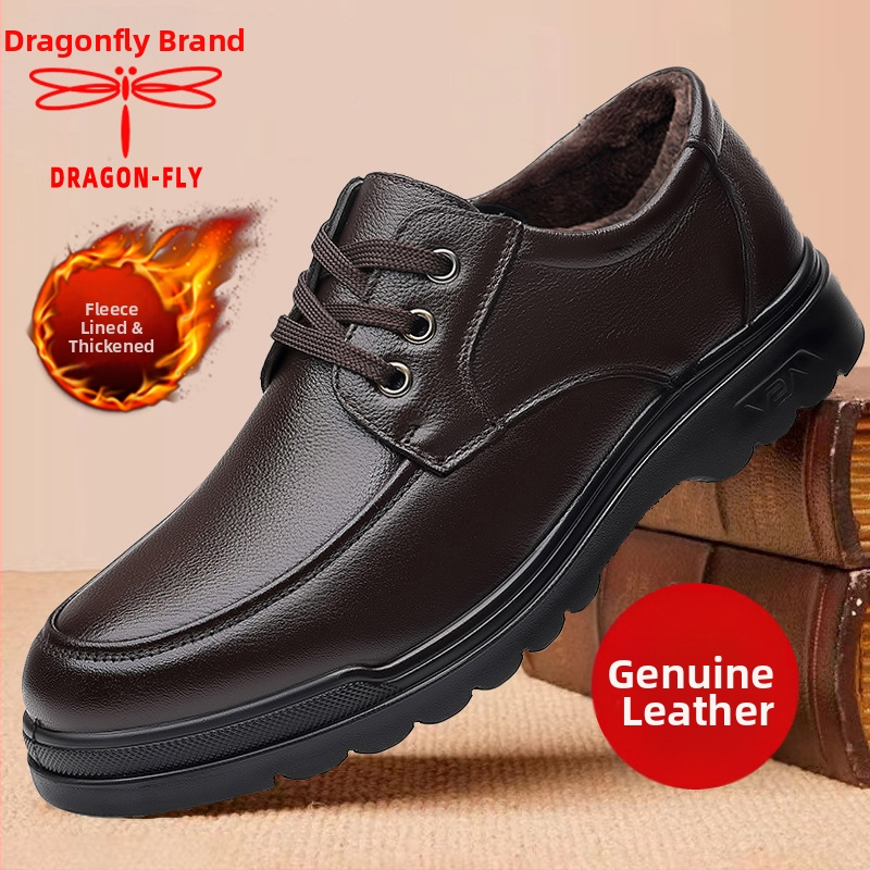Dragonfly Muške kožne cipele, gornji dio od prve sloje teleće kože, gumena potplata, PU ulošak, vulkanizirana konstrukcija