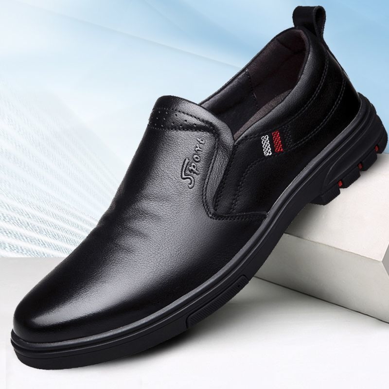 Muške mokasine od prave govedje kože, PU podstava, slip-on, gumeni potplat