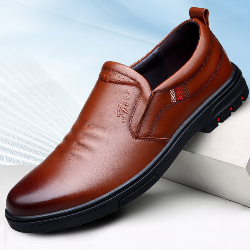 Muške mokasine od prave govedje kože, PU podstava, slip-on, gumeni potplat