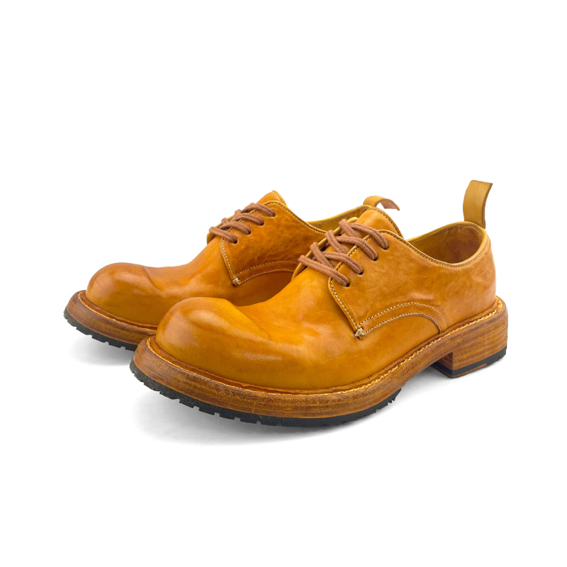 Muške kožne cipele s Goodyear welt od konjske kože, prozračne, retro stil, debeli potpetica 3–5 cm