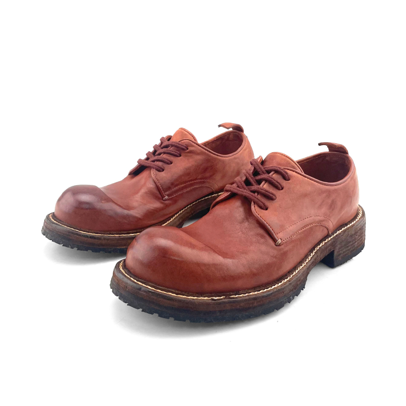 Muške kožne cipele s Goodyear welt od konjske kože, prozračne, retro stil, debeli potpetica 3–5 cm