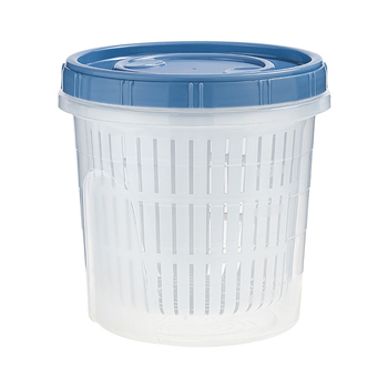 Plastična okrugla kutija za čuvanje hrane s dreniranjem, za voće, češnjak i kriške đumbira, 800–1000 ml