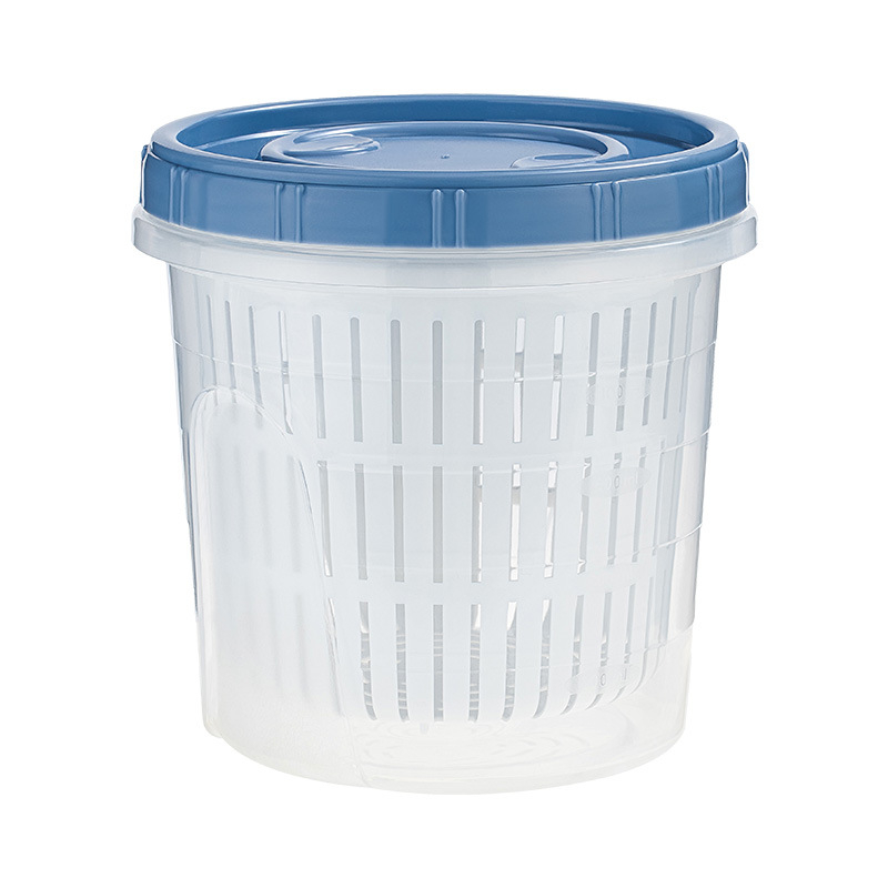 Plastična okrugla kutija za čuvanje hrane s dreniranjem, za voće, češnjak i kriške đumbira, 800–1000 ml