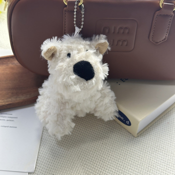 Λούτρινο γούρι κλειδιών με Γουέστ Χάιλαντ Ουάιτ Τεριέ, πολύ απαλό κοντό ύφασμα, γέμισμα PP βαμβάκι, κατάλληλο για 14+ ετών