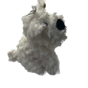 Λούτρινο γούρι κλειδιών με Γουέστ Χάιλαντ Ουάιτ Τεριέ, πολύ απαλό κοντό ύφασμα, γέμισμα PP βαμβάκι, κατάλληλο για 14+ ετών