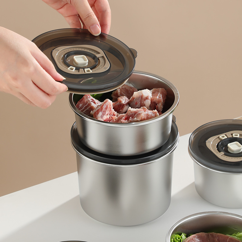 Κουτί φαγητού από 304 ανοξείδωτο ατσάλι, στρογγυλό, χωρητικότητας 800–1000 ml, φορητό και αεροστεγές