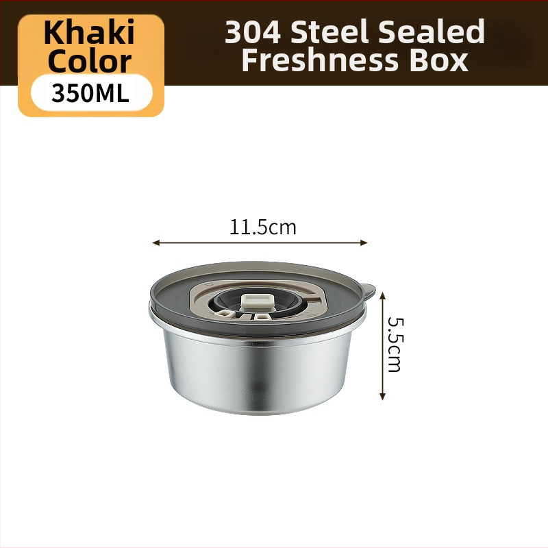 Κουτί φαγητού από 304 ανοξείδωτο ατσάλι, στρογγυλό, χωρητικότητας 800–1000 ml, φορητό και αεροστεγές