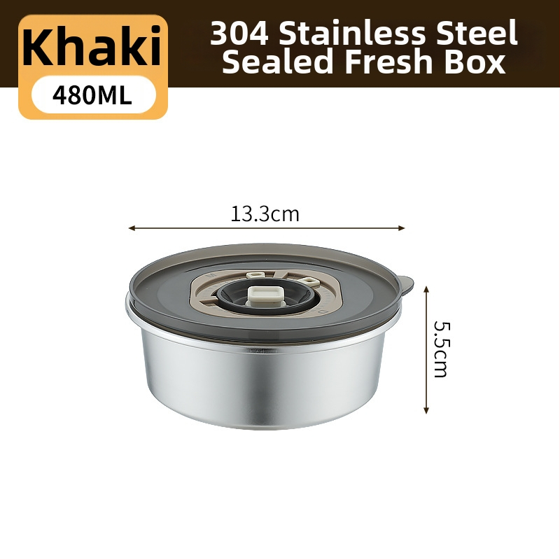Κουτί φαγητού από 304 ανοξείδωτο ατσάλι, στρογγυλό, χωρητικότητας 800–1000 ml, φορητό και αεροστεγές