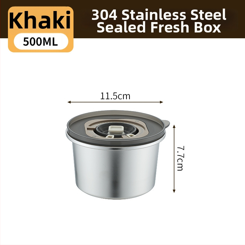 Κουτί φαγητού από 304 ανοξείδωτο ατσάλι, στρογγυλό, χωρητικότητας 800–1000 ml, φορητό και αεροστεγές