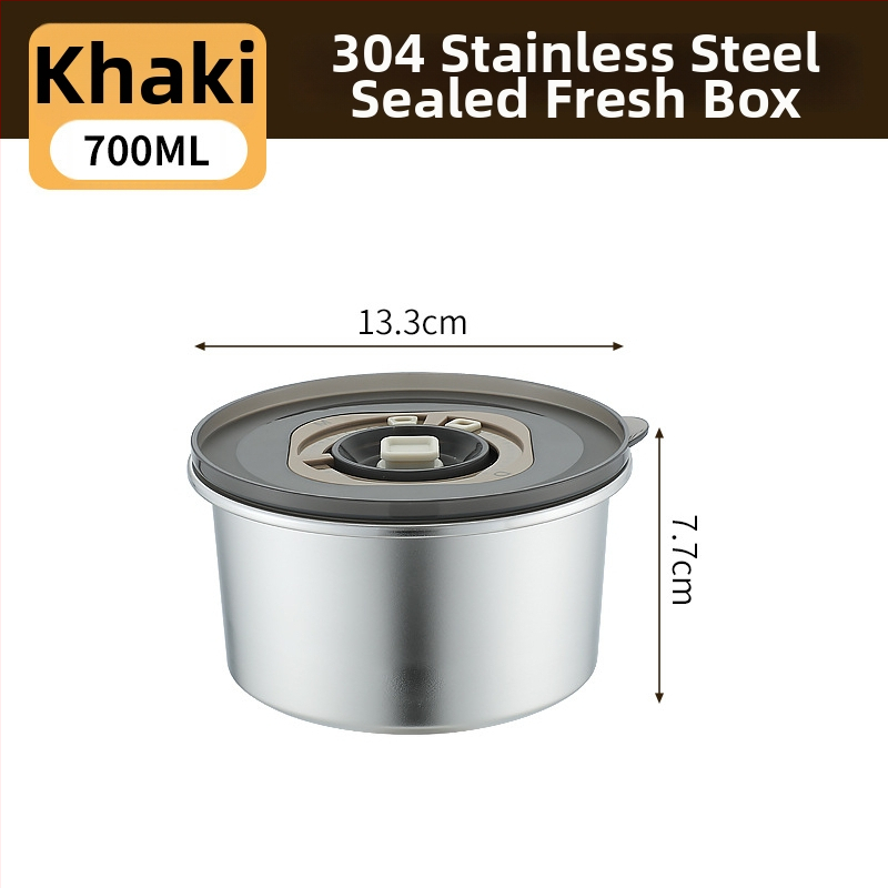 Κουτί φαγητού από 304 ανοξείδωτο ατσάλι, στρογγυλό, χωρητικότητας 800–1000 ml, φορητό και αεροστεγές