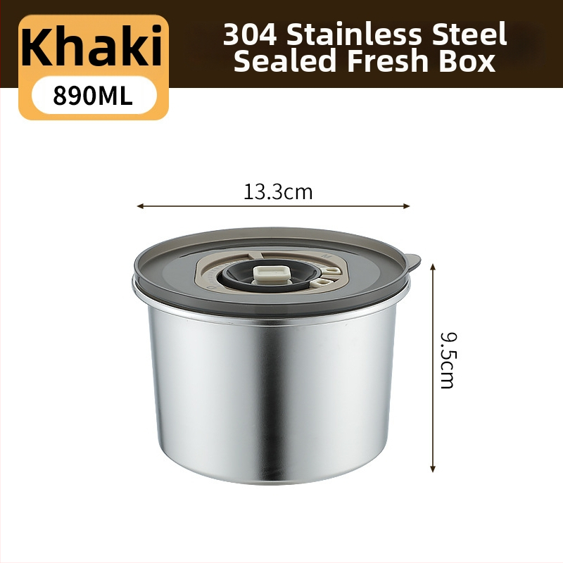 Κουτί φαγητού από 304 ανοξείδωτο ατσάλι, στρογγυλό, χωρητικότητας 800–1000 ml, φορητό και αεροστεγές