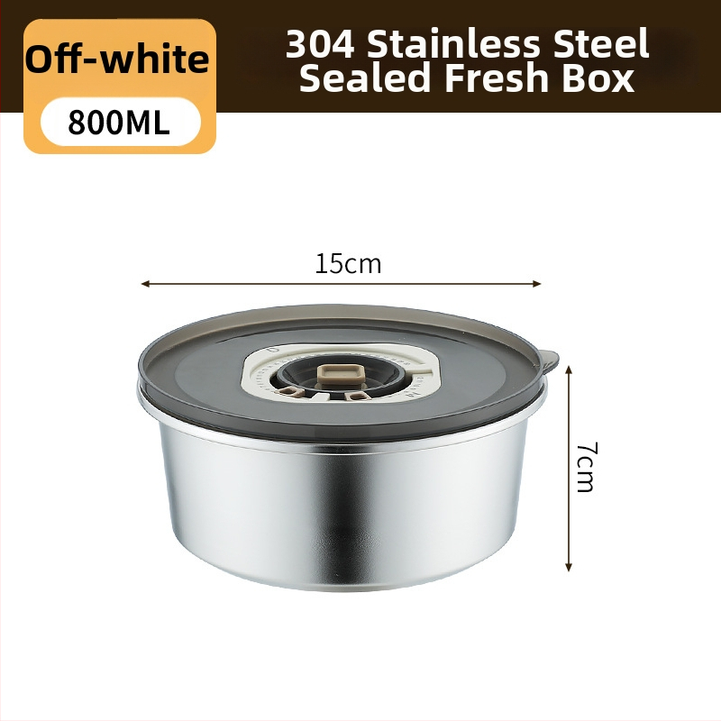 Κουτί φαγητού από 304 ανοξείδωτο ατσάλι, στρογγυλό, χωρητικότητας 800–1000 ml, φορητό και αεροστεγές