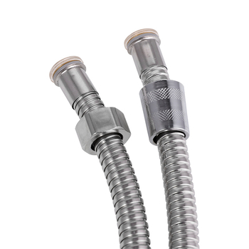 Furtun de duș din oțel inoxidabil – model: tub de duș cu exterior din oțel inoxidabil; presiune nominală: 7; temperatură de funcționare: 50°C; instalare: conectare; stil: modern minimalist