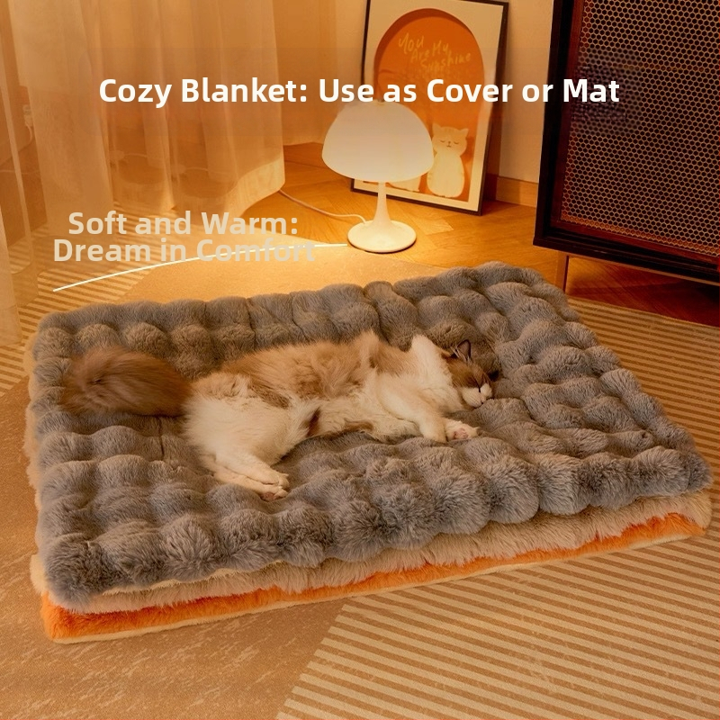 Βελούδινο χαλάκι για κατοικίδια (γάτες και σκύλοι), χειμερινό μαξιλάρι ύπνου, φωλιά γάτας, δάπεδο με βελούδινο ύφασμα